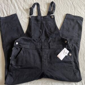 Black Denim Overalls